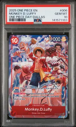 2025 ONE PIECE PROMOS ONE PIECE DAY DALLAS #006 MONKEY D. LUFFY PSA 10 - Image 1