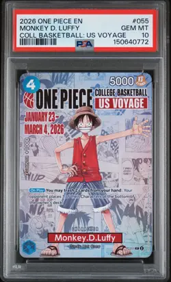 2026 ONE PIECE PROMOS COLLEGE BASKETBALL : US VOYAGE MONKEY D. LUFFY PSA 10 - Image 1