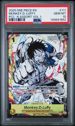 2025 ONE PIECE PREMIUM COLLECTION-6 ASSORT VOL.1- #111 MONKEY D. LUFFY PSA 10 - Image 1