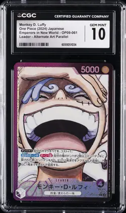 2024 ONE PIECE JAPANESE EMPERORS IN NEW WORLD ALT ART MONKEY D. LUFFY CGC 10 - Image 1