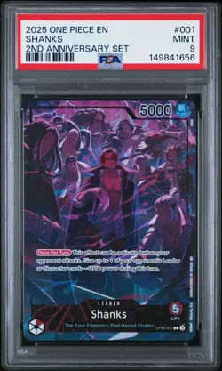 2025 ONE PIECE ENGLISH VERSION 2ND ANNIVERSARY SET #001 SHANKS PSA 9 - Image 1