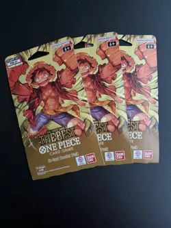 3x One Piece THE BEST Premium Sleeved Booster Pack Lot English Sealed - Image 1