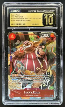 2025 One Piece Lucky Roux Promo Pristine Alt Art #PRB02-003 CGC 10 - Image 1