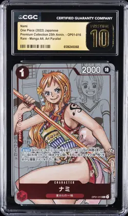 2022 ONE PIECE JAPANESE PREMIUM COLLECTION 25TH ANNIVERSARY NAMI CGC 10 PRISTINE - Image 1