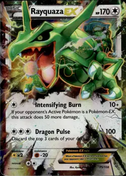 Rayquaza EX 75 Roaring Skies English Pokemon Card B2 NM - Image 1