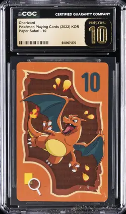 2022 POKEMON PLAYING CARDS KOREAN PAPER SAFARI #10 CHARIZARD CGC 10 PRISTINE - Image 1