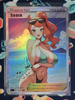 CUSTOM Sonia Pokemon Anime Waifu Sexy Doujin ACG/CCG DIY Trainer Art Card - Image 1