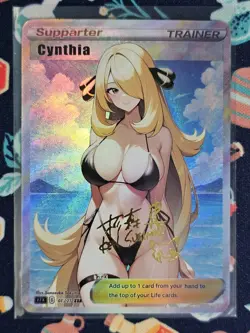 CUSTOM Cyntia Pokemon Anime Waifu Sexy Doujin ACG/CCG DIY Trainer Art Card - Image 1