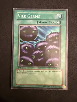 Konami Yu-Gi-Oh! Vile Germs LOB-090 1st Edition Spell Card - Image 1
