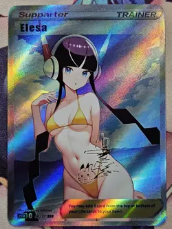 CUSTOM Elesa Pokemon Anime Waifu Sexy Doujin ACG/CCG DIY Trainer Art Card - Image 1
