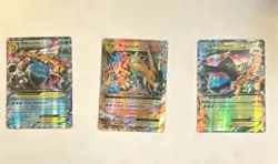 Pokemon Mega Evolution EX Holo Card Lot - MBlastoise, MCharizard, MVenusaur - Image 1