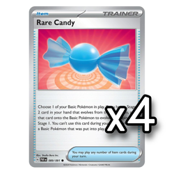 4x Rare Candy 089/091 Paldean Fates English Pokemon Card Non Foil Playset x4 - Image 1