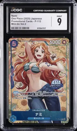 2025 ONE PIECE PROMO CARDS MINI-TIN VOL.2 #P-112 NAMI CGC 9 - Image 1