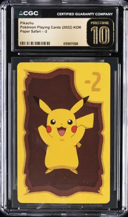 2022 POKEMON PLAYING CARDS KOREAN PAPER SAFARI #-2 PIKACHU CGC 10 PRISTINE - Image 1