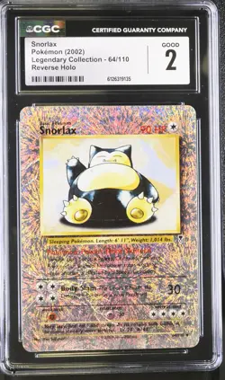 CGC 2 Snorlax 2002 Legendary (Collection) 64/110 Reverse Holo Pokemon Card - Image 1