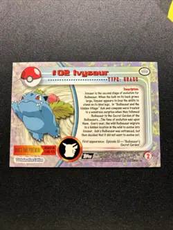 Topps Series 1 Ivysaur 02 Near Mint -Pokemon Card- Black Logo (6s) - Image 2