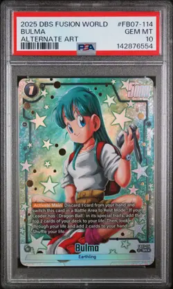 2025 DRAGON BALL SUPER CARD GAME FUSION WORLD WISH FOR SHENRON BULMA PSA 10 - Image 1