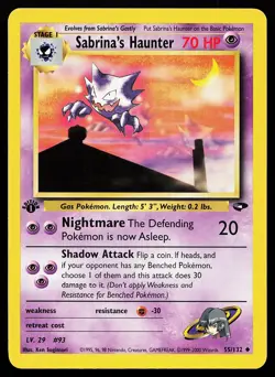 Sabrina's Haunter 55/132 Uncommon 1st Edition Gym Challenge Pokemon Card - Image 1