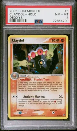 Pokemon Card Claydol 5/107 Holo Foil EX Deoxys PSA 8 NM-MT - Image 1
