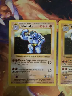 Machoke Pokemon Card Lot - Shadowless - Base Set 2 - Base Set - 3 Cards - Mixed - Image 2