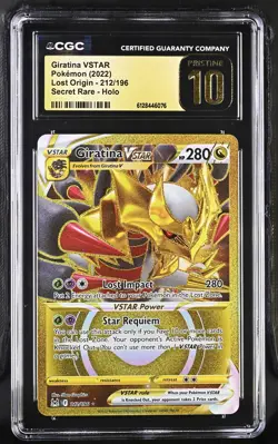 CGC Pristine 10 Giratina VSTAR 212/196 Secret Rare Lost Origin Pokemon Card - Image 1