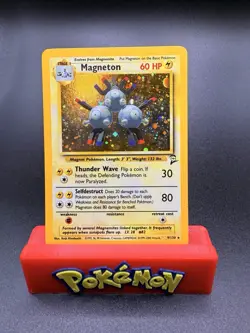 MAGNETON 9/130 Swirl Base Set 2 WotC HOLO Foil Rare 2000 Pokemon Card - LP+ - Image 1