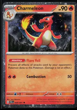 Charmeleon 008/091 Holofoil Uncommon Misc. Cards Pokemon NM - Image 1
