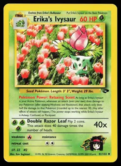 Erika's Ivysaur 41/132 Uncommon Gym Challenge Pokemon Card - Image 1