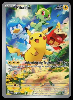 Pikachu 027 Holo Off Center Error Scarlet & Violet Promo Pokemon Card - Image 1