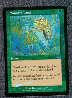 MTG Animate Land Nemesis FOIL Uncommon Unplayed Near MInt - Image 1
