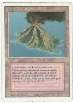 Revised Edition MTG Volcanic Island Magic Dual Land MP - Image 1