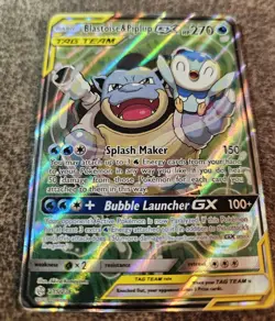 2019 Pokemon Sun & Moon Cosmic Eclipse Blastoise Piplup Tag Team #215/236 - Image 1