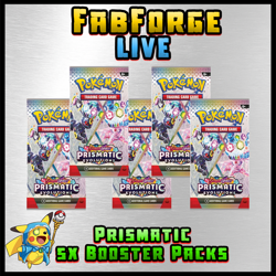 #1 - Pokemon Prismatic Evolutions Booster Pack (x5) - Opened Live - Image 1