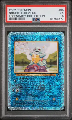 2002 Pokemon Squirtle Reverse Foil Legendary Collection PSA 5 #95 - Image 1