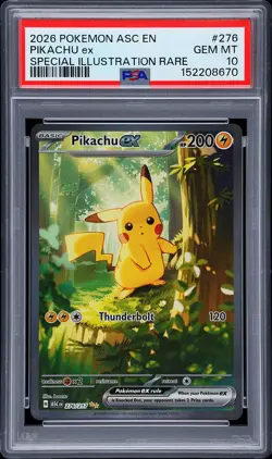2026 POKEMON ASCENDED HEROES SPECIAL ILLUSTRATION RARE #276 PIKACHU EX PSA 10 - Image 1