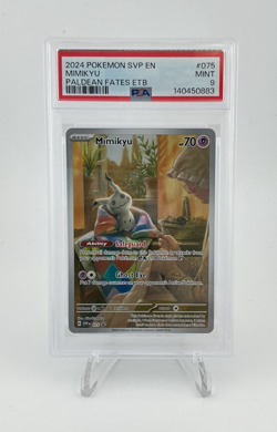 2024 POKEMON SVP EN-SV PALDEAN FATES ETB PROMO #075 MIMIKYU PSA 9 - Image 1