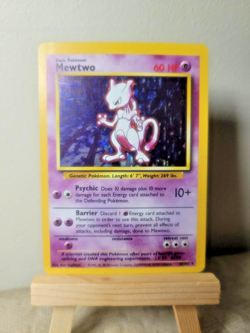 Vintage Pokemon 1999 Base Set – RARE HOLO/Foil Card – Mewtwo (10/102) LP+ - Image 1