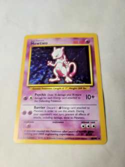 Vintage Pokemon 1999 Base Set – RARE HOLO/Foil Card – Mewtwo (10/102) LP+ - Image 3