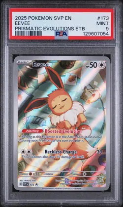 2025 POKEMON SVP EN-SV BLACK STAR PROMO #173 EEVEE PSA 9 - Image 1