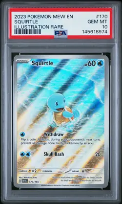 2023 POKEMON MEW EN-151 ILLUSTRATION RARE #170 SQUIRTLE PSA 10 - Image 1