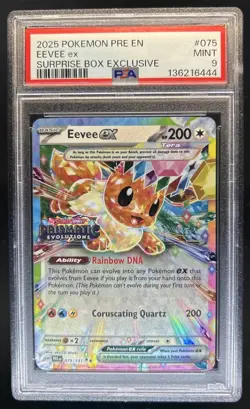 2025 Pokemon Prismatic Evolutions Eevee ex Promos #075/131 PSA 9 - Image 1