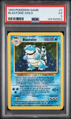 1999 POKEMON BASE SET UNLIMITED #2 BLASTOISE-HOLO PSA 5 - Image 1