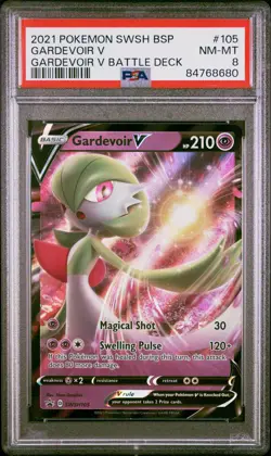 2021 Pokemon Black Star Promo SWSH 105 Gardevoir V Battle Deck - PSA 8 - Image 1