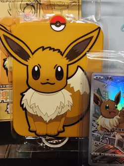 Pokemon Chinese 2024 Eevee Vmax Holo Sealed With Eevee Keychain Cardholder - Image 5