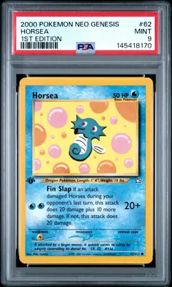 2000 POKEMON NEO GENESIS 1ST EDITION #62 HORSEA PSA 9 - Image 1