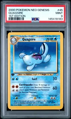 2000 POKEMON NEO GENESIS 1ST EDITION #45 QUAGSIRE PSA 9 - Image 1