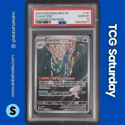 2025 POKEMON MEGA EVOLUTION #141/132 CLAWITZER ILLUSTRATION RARE PSA 10 - Image 1