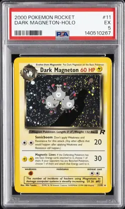 2000 POKEMON ROCKET #11 DARK MAGNETON-HOLO PSA 5 - Image 1