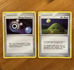 Fire Red & Leaf Green Reverse Holo Lot, Mt. Moon & Energy Removal 2, Pokemon - Image 1