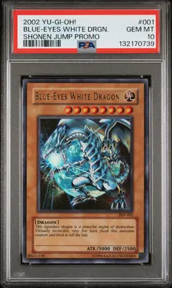 2002 YU-GI-OH! SHONEN JUMP PROMO #001 BLUE-EYES WHITE DRAGON PSA 10 - Image 1
